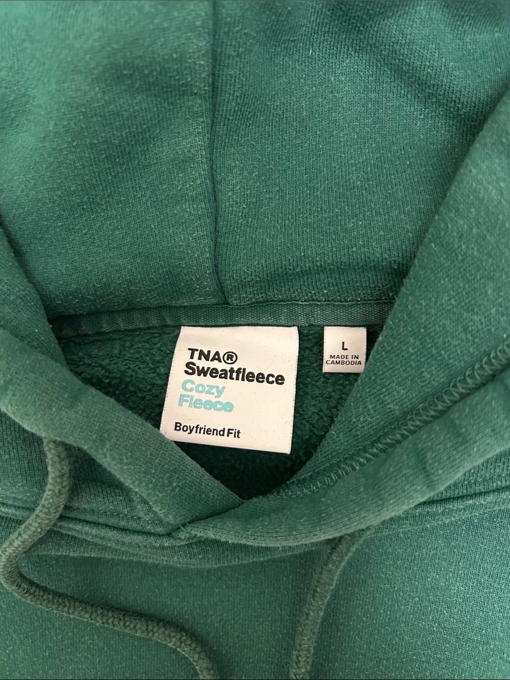 TNA Teal Cozy Fleece Boyfriend Fit Hoodie - Picture 2 of 2